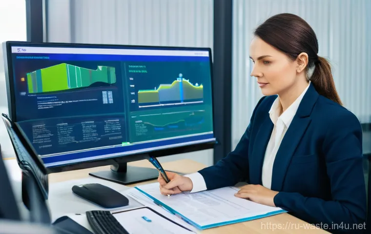 폐기물처리 자격증 실무 시험 난이도 - **Prompt:** A team of diverse environmental professionals, wearing clean, professional safety vests,...