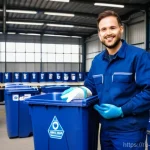 폐기물처리 실기시험 현장 팁 - **Prompt:** A professional environmental specialist, approximately 30-45 years old, of diverse backg...