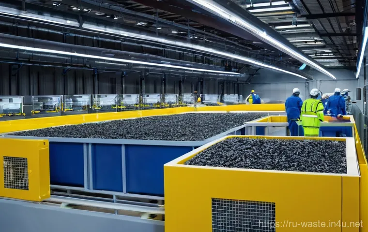 폐기물처리 실기시험 현장 팁 - **Prompt:** A cheerful, diverse family (mother, father, and a child aged around 8-10 years old), all...